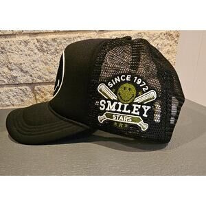 Smiley Originals Black Truckers Snapback Cap/Hat, Smiley Stars since 1972, NEW